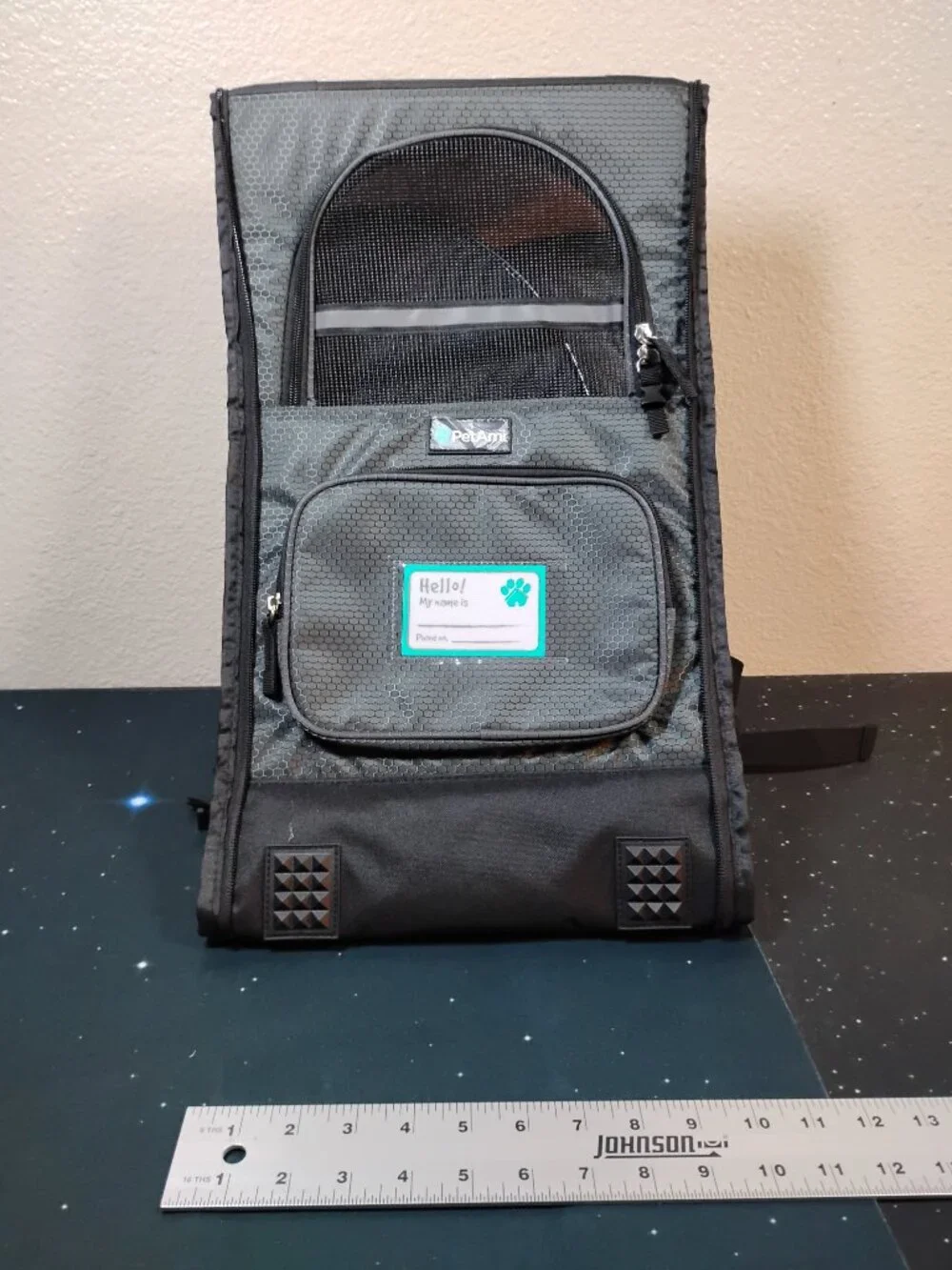 PetAmi Deluxe Pet Carrier Backpack Gray Honeycomb Mesh Small Dog Cat Travel Bag